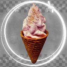 Condensed Milk Strawberry Soft Serve Ice Cream with Gold Leaf
