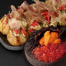 Sea Urchin and Salmon Roe Takoyaki