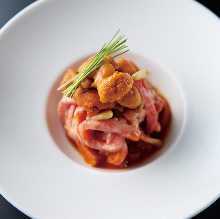 Specially Selected Sea Urchin and Wagyu Beef Yukhoe