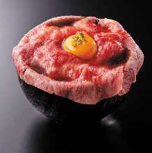 Overflowing Hida Beef Fatty Sirloin Rice Bowl