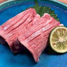 Thickly sliced salted tongue