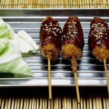 Cutlet skewers with miso