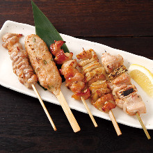 Assorted grilled skewers