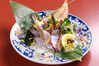 Live horse mackerel sashimi