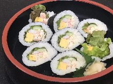 Snow crab salad sushi rolls