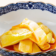 Fermented bamboo shoots dressed with chili oil