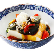 Tofu with quail centuryl egg