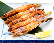 Grilled shrimp skewer