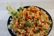 Mixed tempura and small shrimp rice bowl