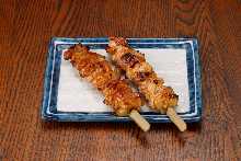 Chicken skin skewer