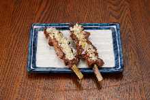 Grilled pork tongue skewer