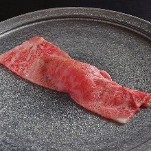Seared wagyu beef loin sushi