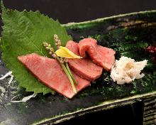 Beef sashimi platter