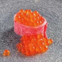 Salmon roe gunkan sushi rolls