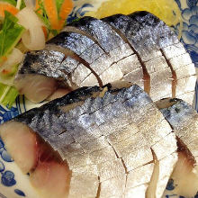 Seared pickled mackerel