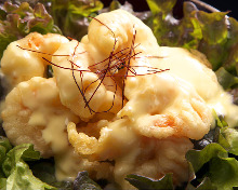 Stir-fried shrimp with mayonnaise