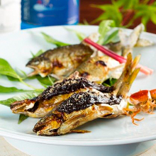 Charcoal grilled fish