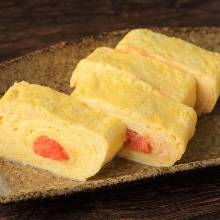 Japanese-style rolled omelet with marinated cod roe