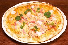 Seafood pizza