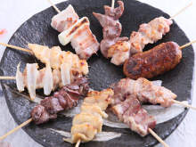 Assorted grilled skewers