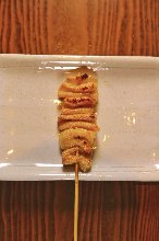 Chicken skin skewer