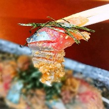 "Goma-saba" sesame-flavored mackerel (regional dish)