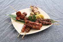 Assorted grilled skewers