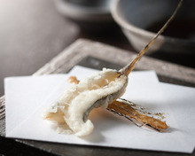 Big-eyed flathead fish tempura