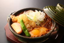 Wheat noodles boiled in miso