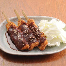 Cutlet skewers with miso