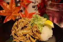 Chicken skin with ponzu