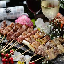 Assorted grilled skewers