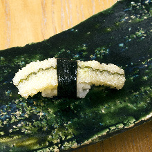 Herring roe on kombu kelp