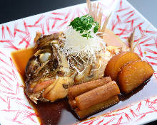 Kabutoni (simmered fish head)