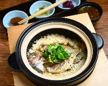 Minced sea bream and rice