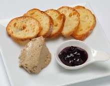 Chicken liver pate with toast