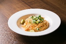 Pasta with garlic, tomato, and chili pepper