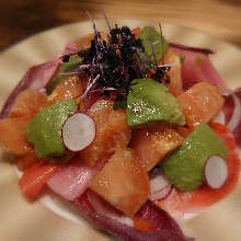 Avocado and seafood salad