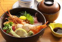 Seafood rice bowl