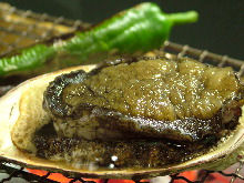 Grilled live abalone