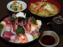 Seafood rice bowl