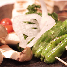 Eringi (king oyster) mushroom skewer