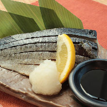 Seared pickled mackerel