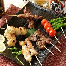 Assorted grilled skewers