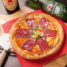 Roast beef pizza