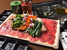 Beef tongue shabu-shabu