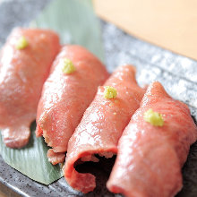 Beef nigiri sushi