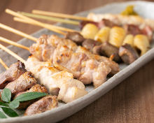 Assorted grilled chicken skewers, 5 kinds