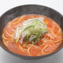 Wheat noodles in a spicy broth