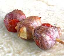 Grilled cherry tomato skewer